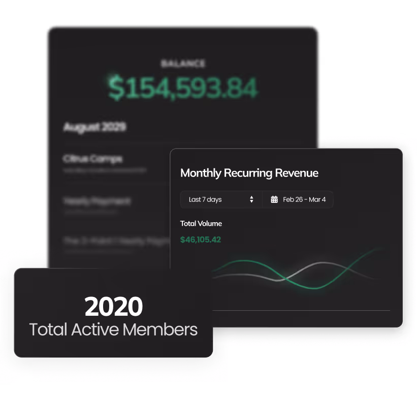 Graphic of the active members and MRR