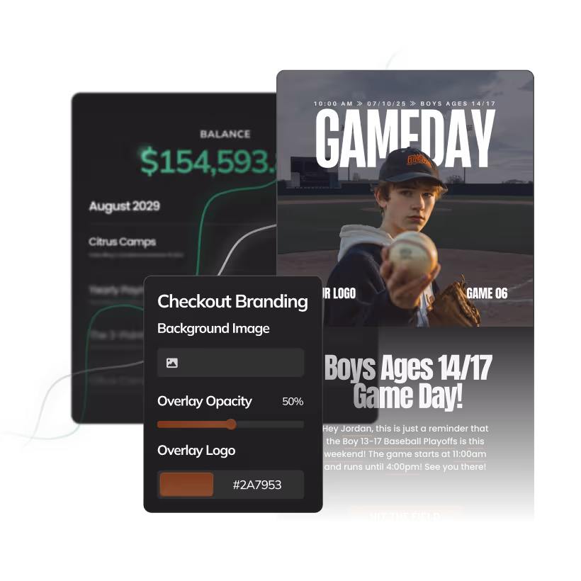 Baseball graphic showing branding and marketing