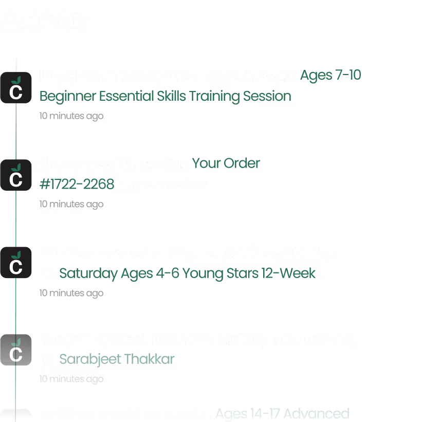 Graphic of the citrus activity log