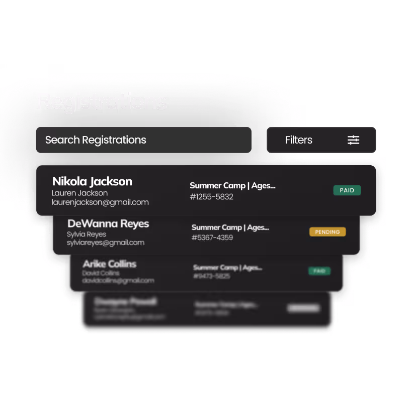 Graphic of customer registrations