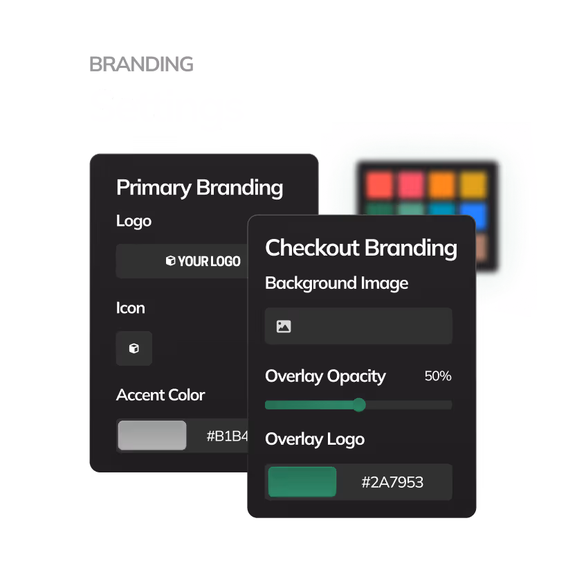 A graphic of branding settings