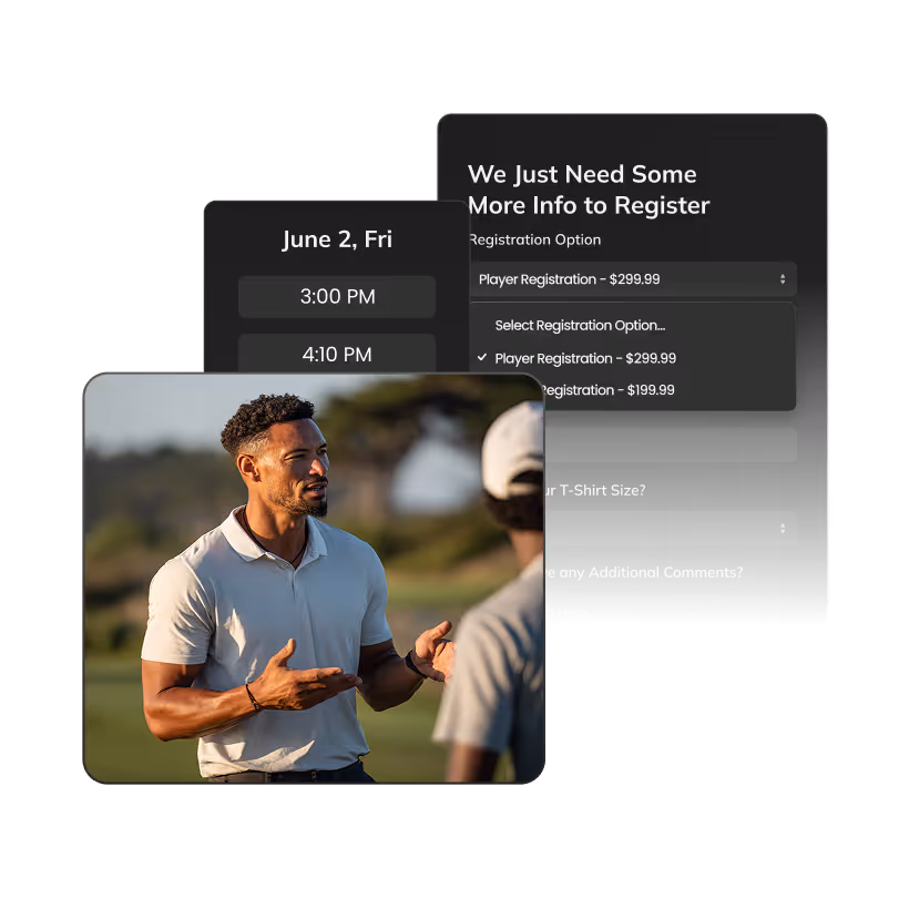Golf graphic showing different services Citrus offers
