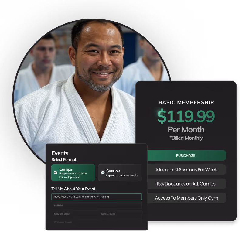 Graphic of a martial arts program
