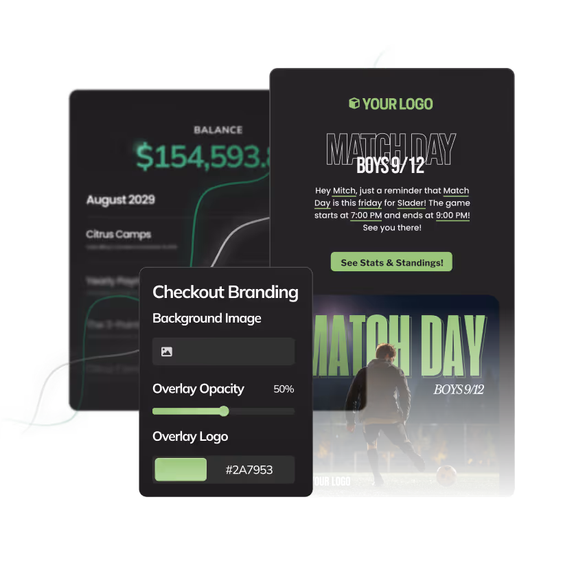 Soccer graphic showing branding and marketing
