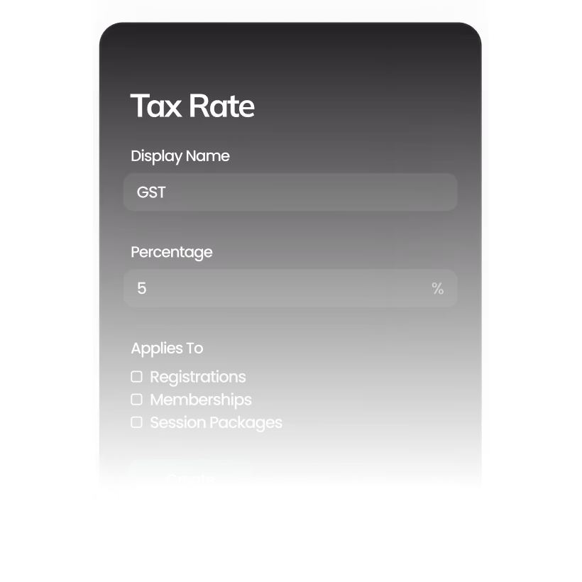 Graphic showing the Tax rate settings